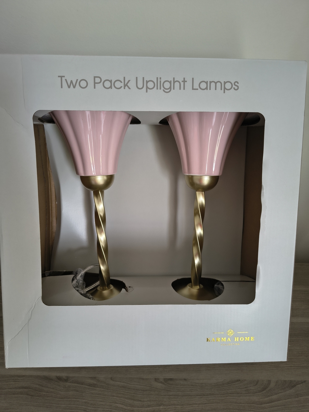 Aroma Home Pink and Gold Two-Pack Uplight Lamps
